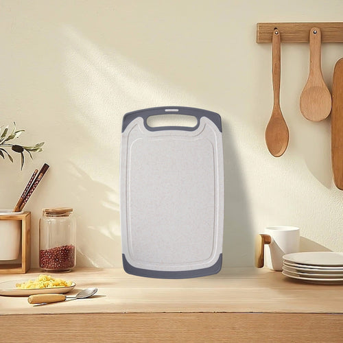 QIIBURR Plastic Cutting Boards for Kitchen Dishwasher Safe, Extra Large Cutting Board for Meat with Juice Grooves, Easy Grip Handle, Non-Slip, with Grinding Area